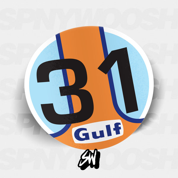 Circular Gulf Livery Racing Numbers