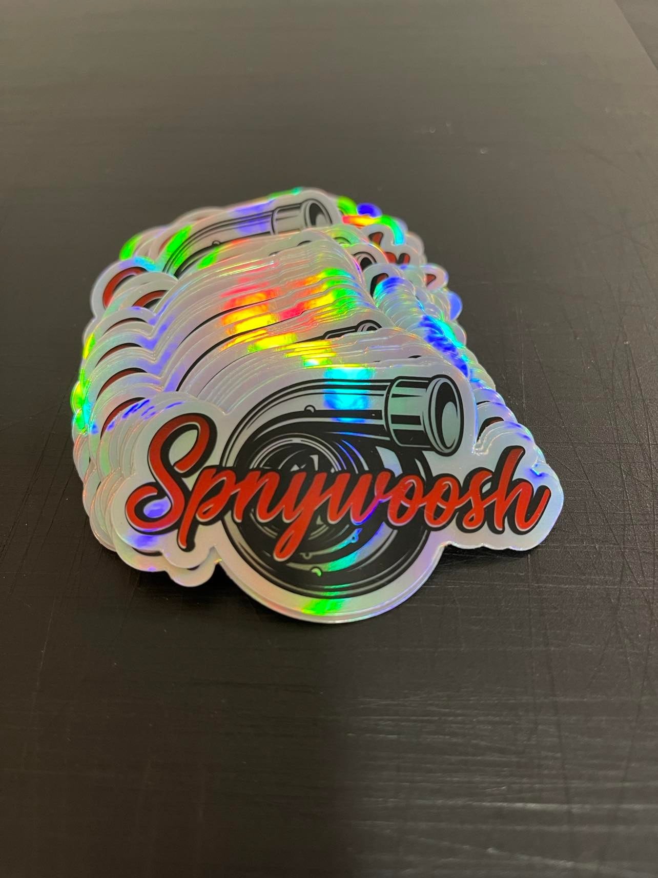 spnywoosh holographic turbo sticker