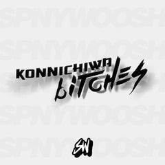 konnichiwa bitches car sticker