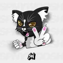 Spinnywhoosh Oreo Cat printed sticker