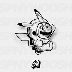 Mario Pikachu costume vinyl car sticker