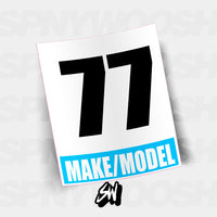 Track Racing Numbers - Make/Model