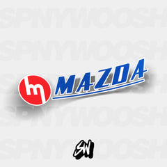 classic retro mazda three color logo sticker