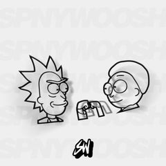 Rick and Morty fist bump sticker