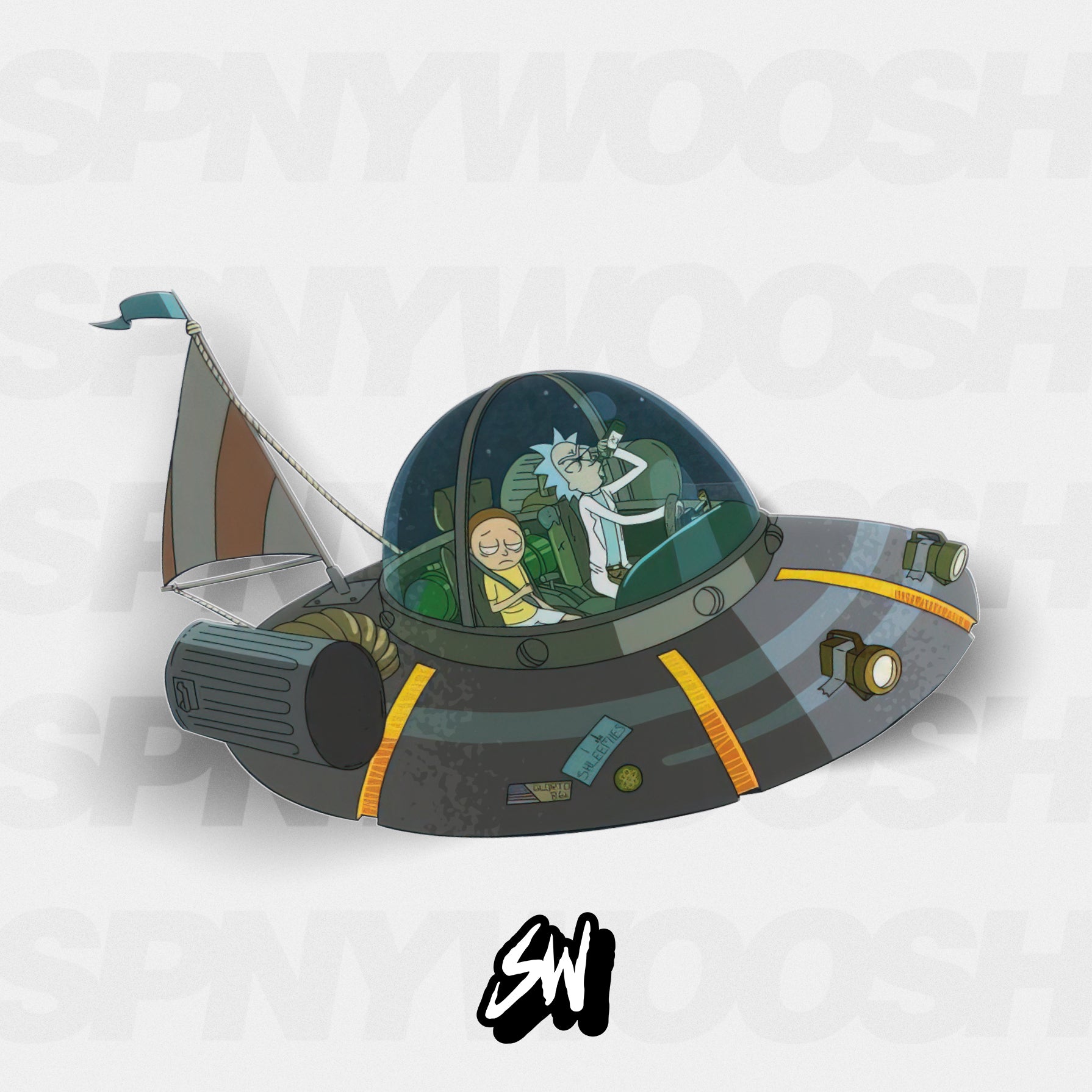 Rick and Morty Spaceship sticker