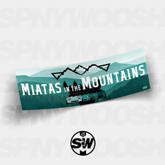 Miatas in the Mountains Slap Sticker - Forest