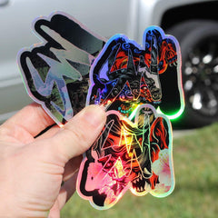 Spinnywhoosh SW logo holographic stickers