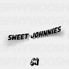 Sweet Johnnies horizontal text car sticker