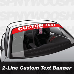 2-line custom text windshield banner