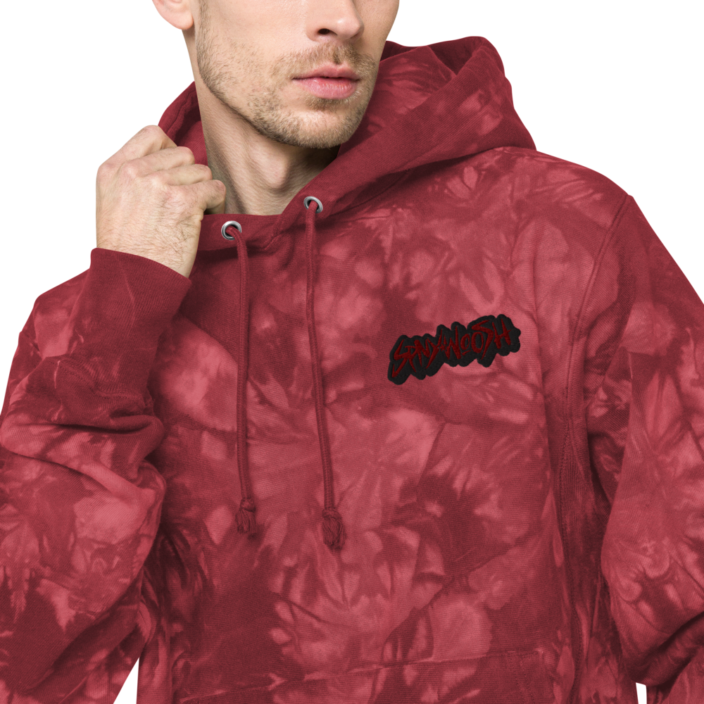 Unisex Champion tie dye hoodie Spinnywhoosh Graphics